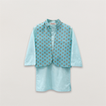 Sky Blue Kurta with Printed Jacket