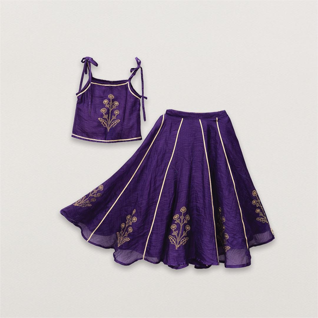 Purple Silk Lehenga