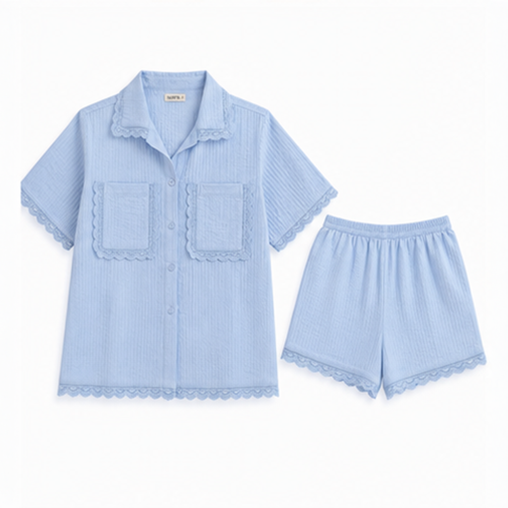 Powder Blue Lace Co-ord Set