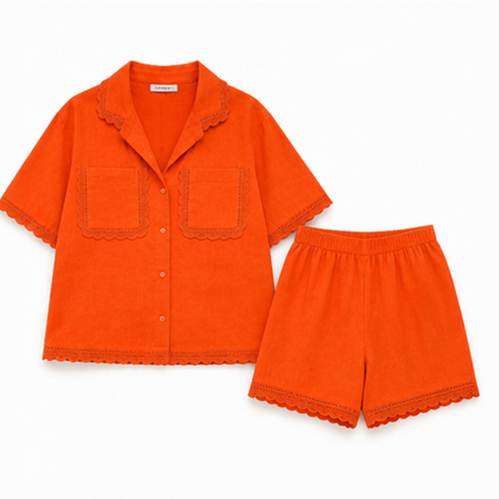 Orange Lace Co-ord Set