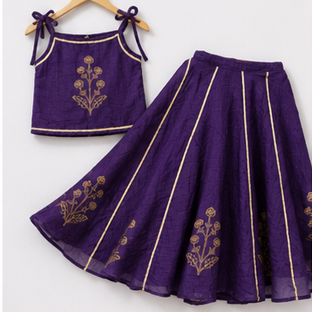 Purple Silk Lehenga