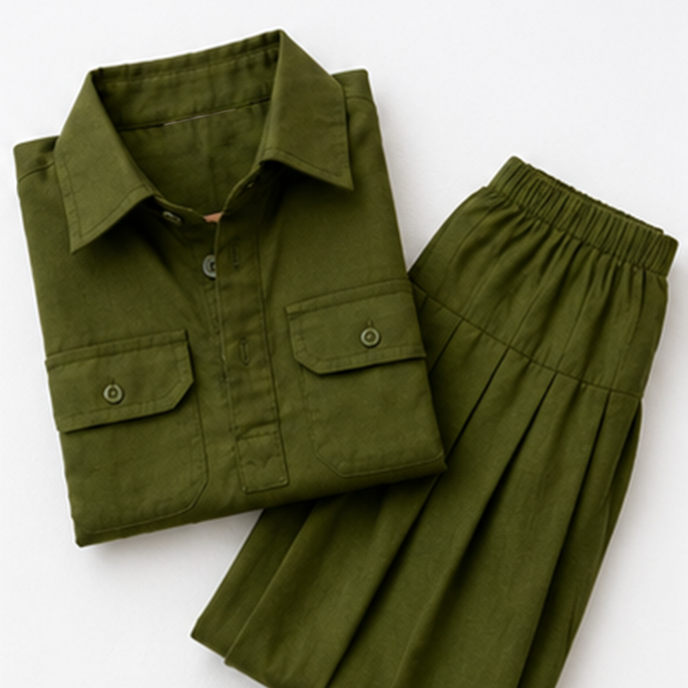 Olive Green Pathani Set
