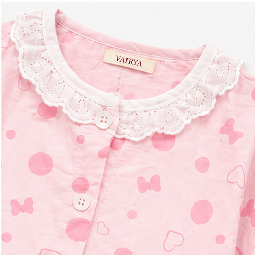Blossom Pink Lace Pajama Set