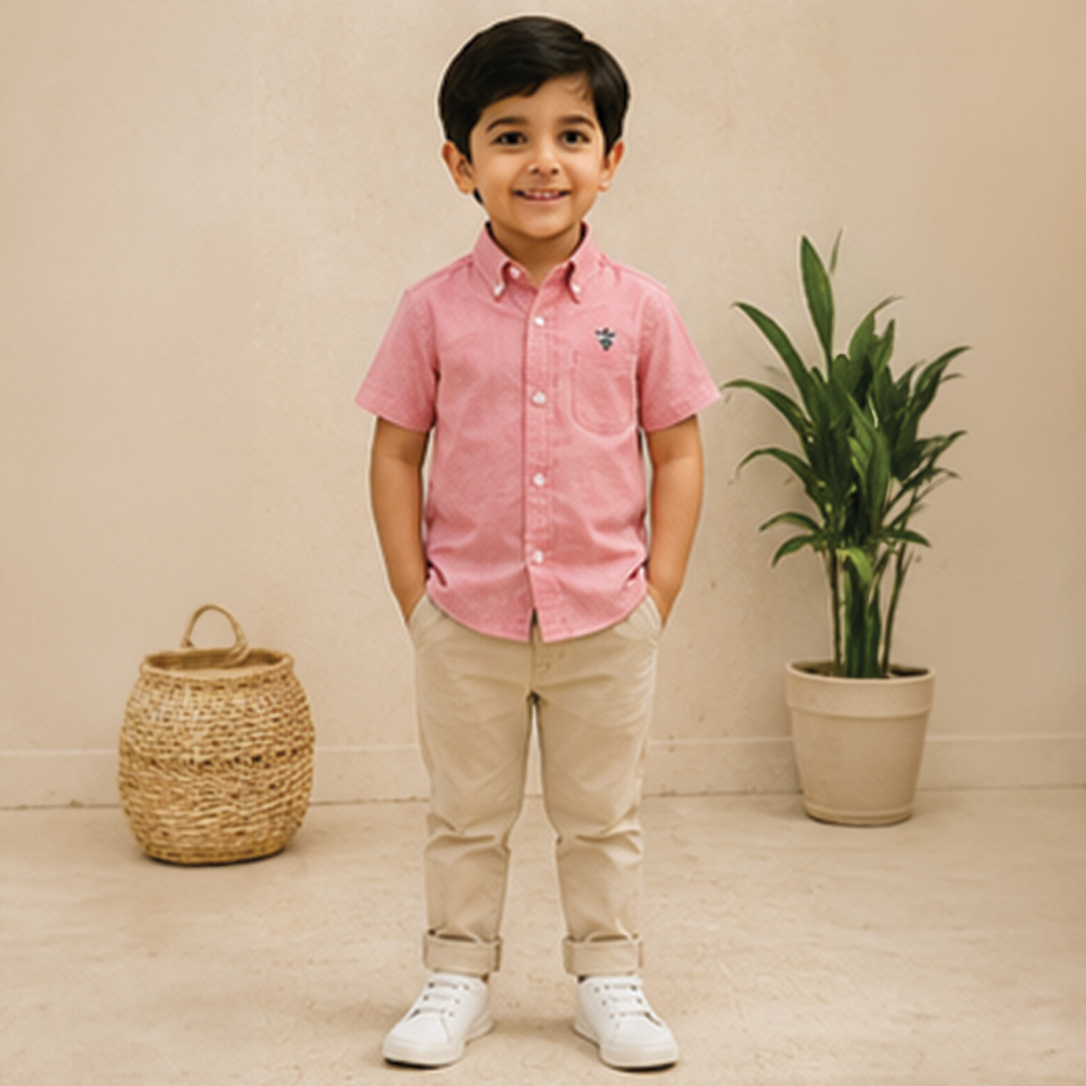 Coral Oxford Shirt