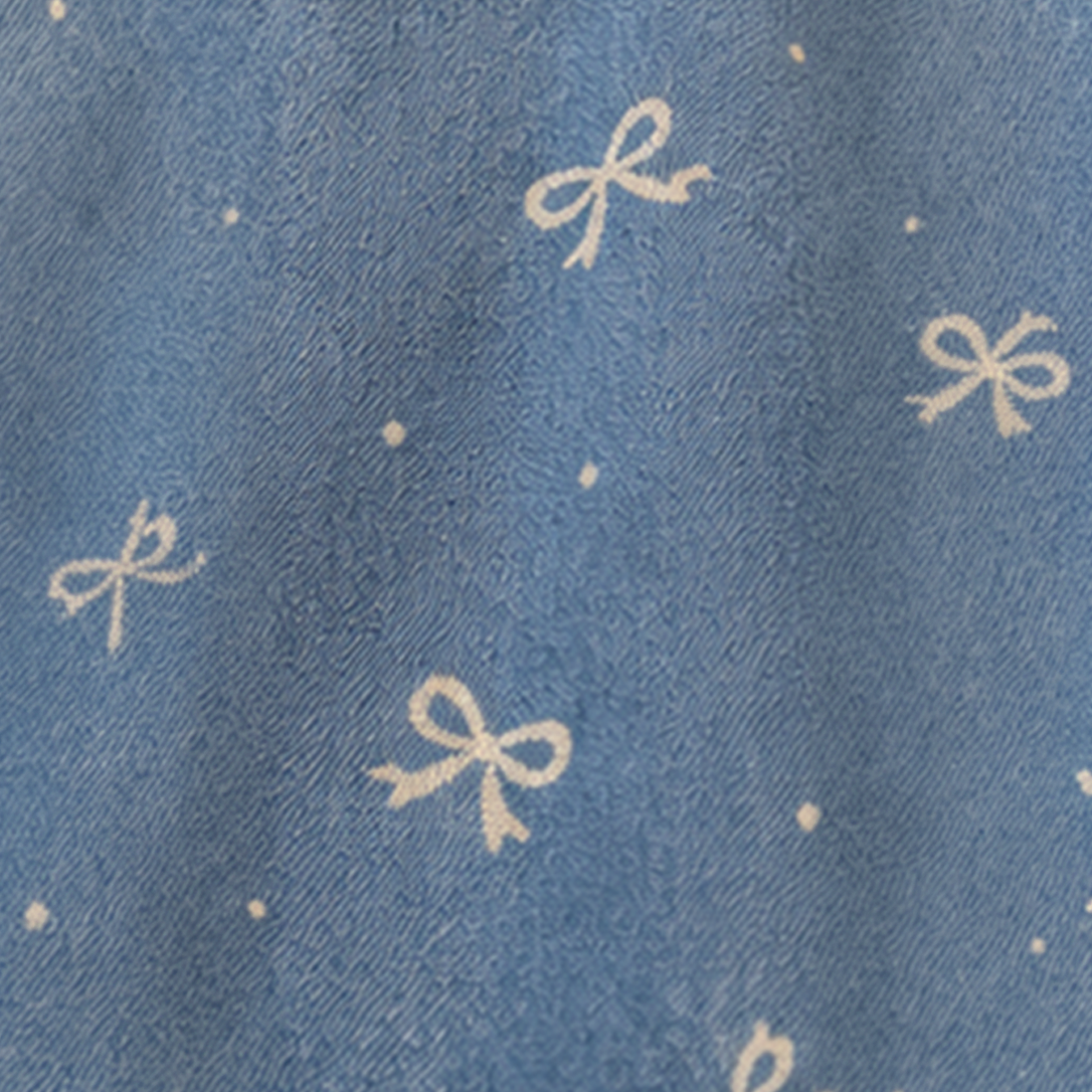 Denim Dress with Bow Print