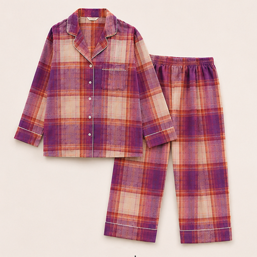 Sunset Plaid Night Suit