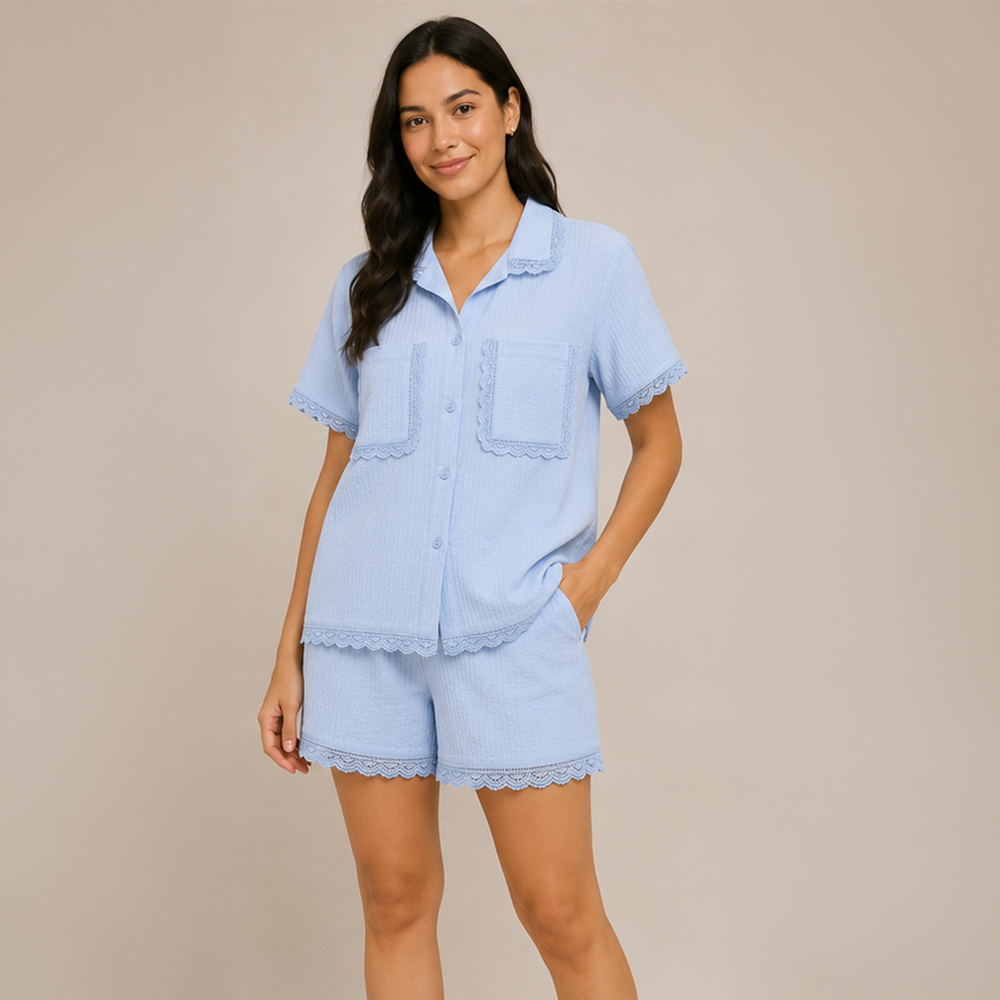 Powder Blue Lace Co-ord Set