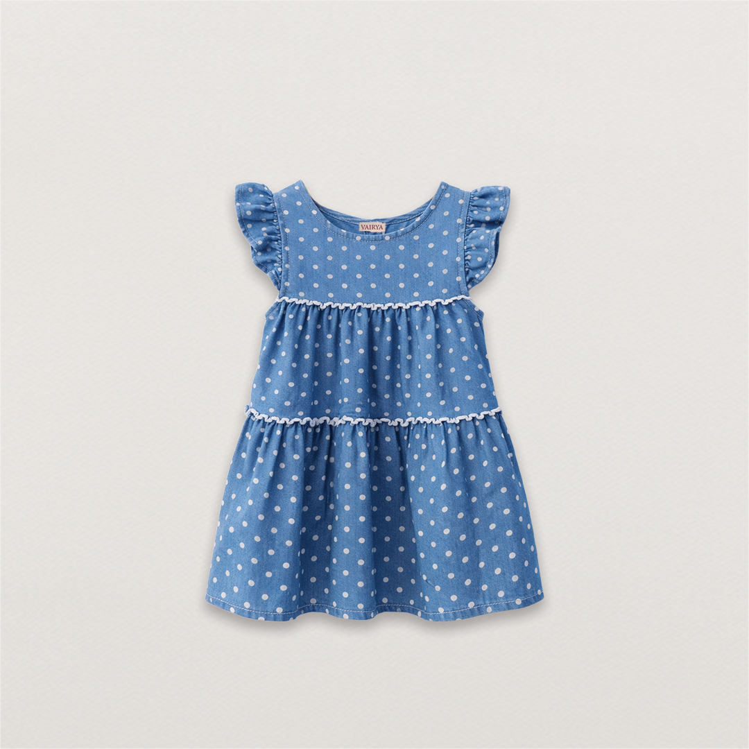 Polka Dot Denim Dress