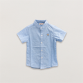 Sky Blue Mandarin Collar Shirt