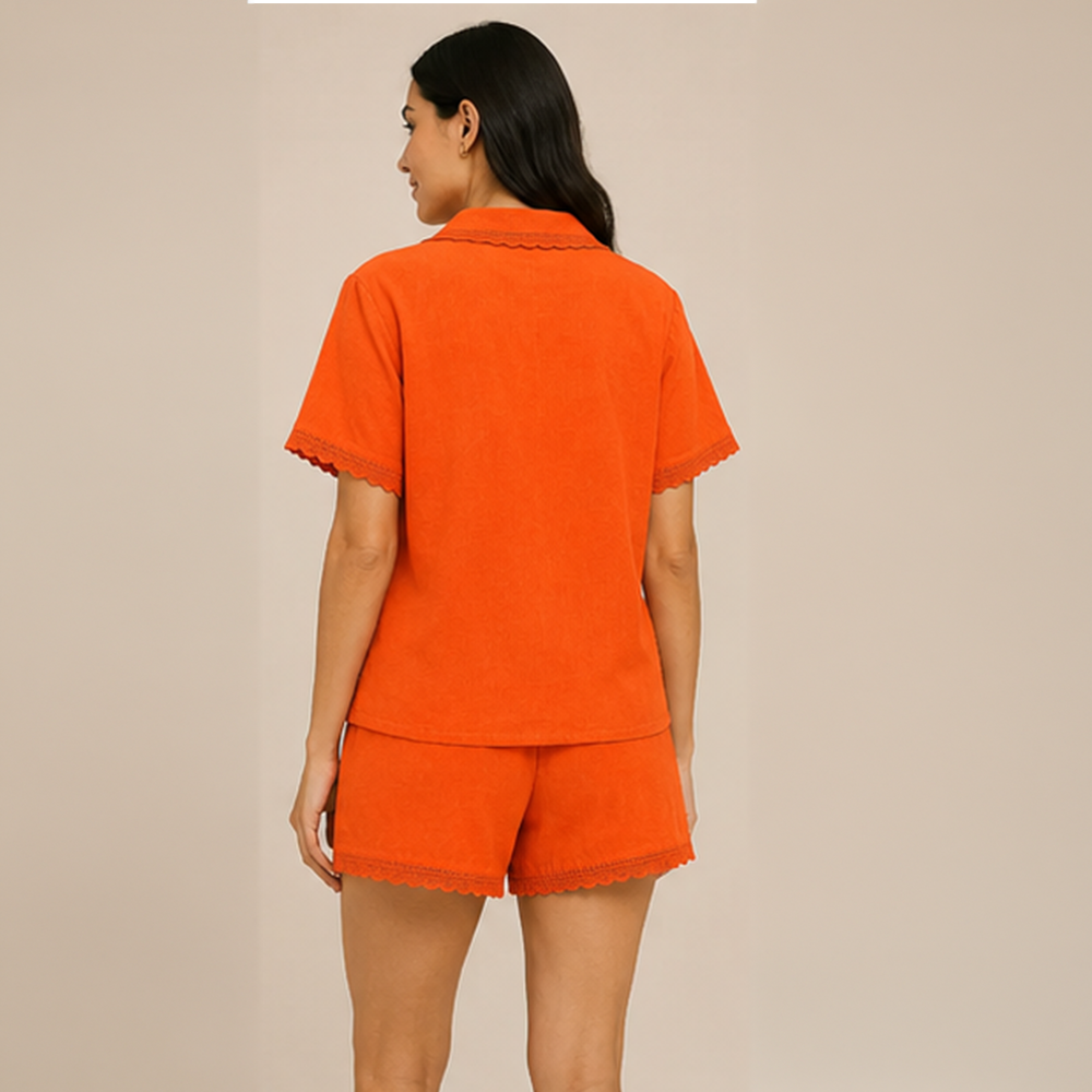 Orange Lace Co-ord Set