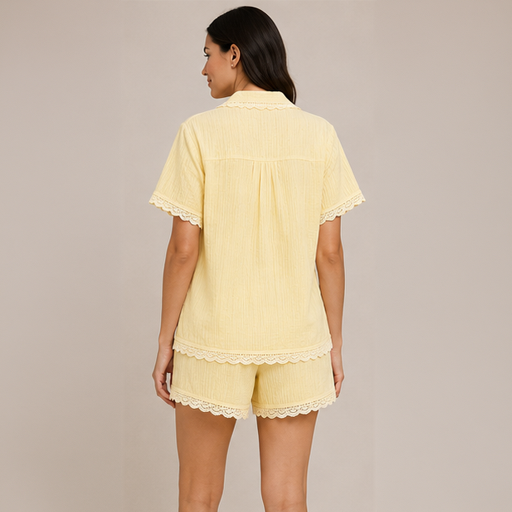 Butter Yellow Lace Co-ord Set