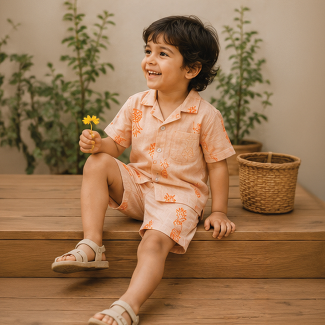 Peach Pineapple Co-ord Set