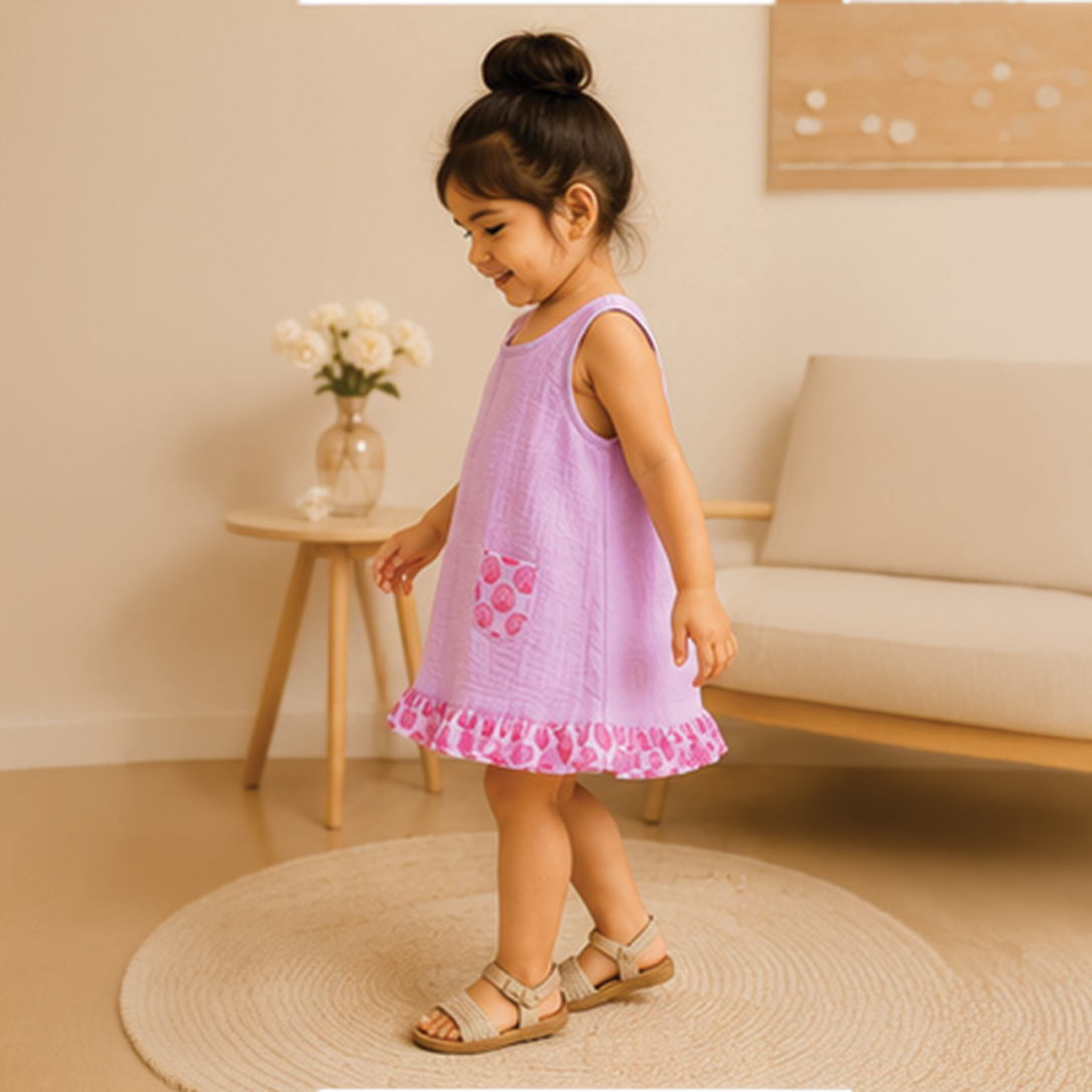 Lilac Seashell Pocket Dress