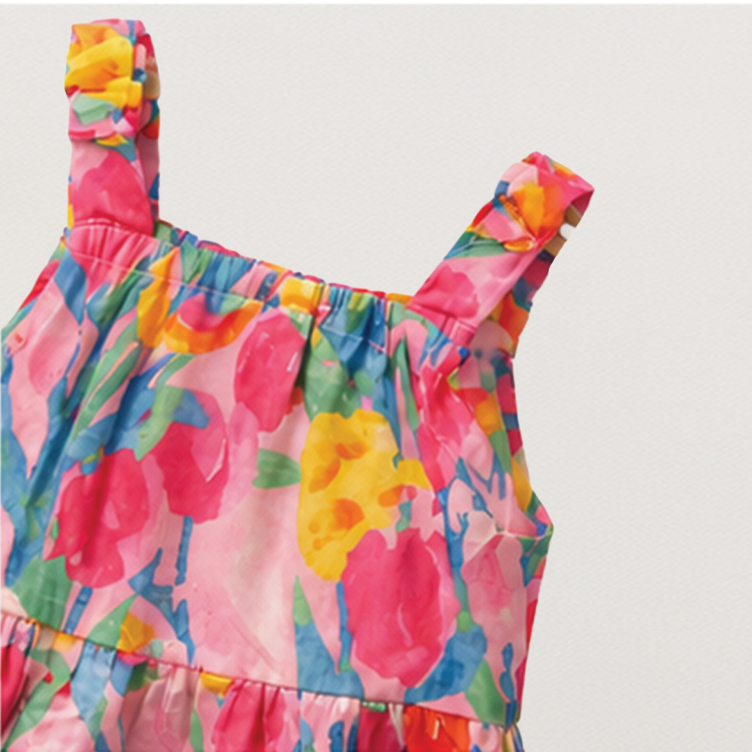 Floral Summer Dress with Hat