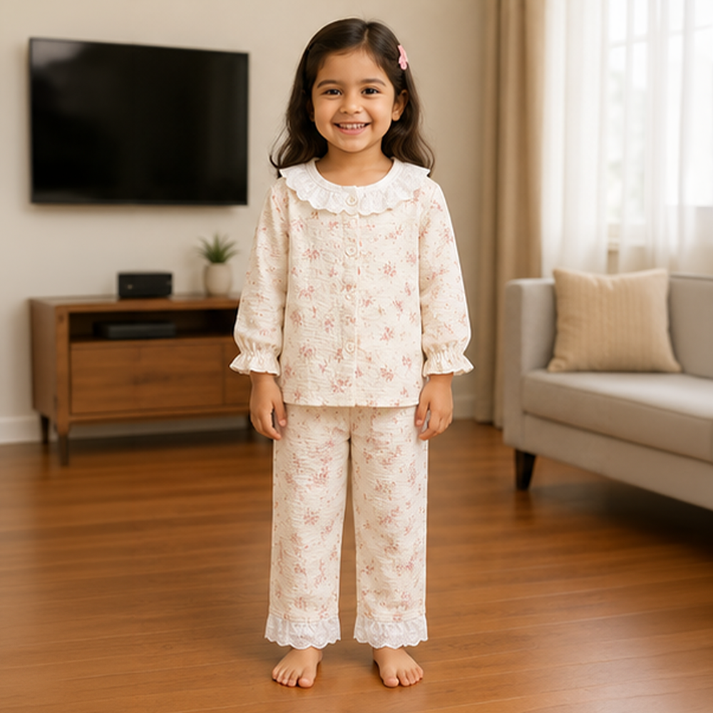 Vintage Rose Lace Pajama Set