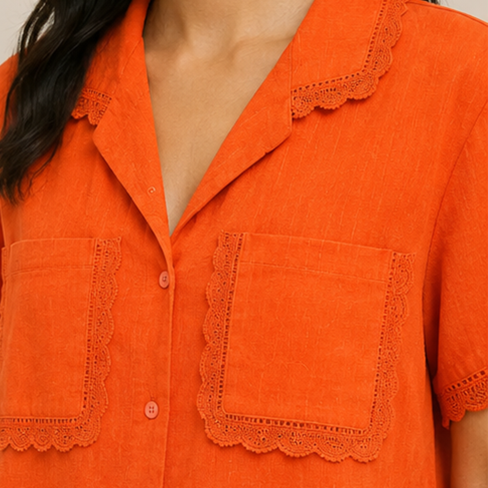 Orange Lace Co-ord Set