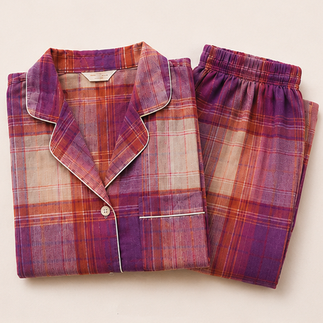 Sunset Plaid Night Suit