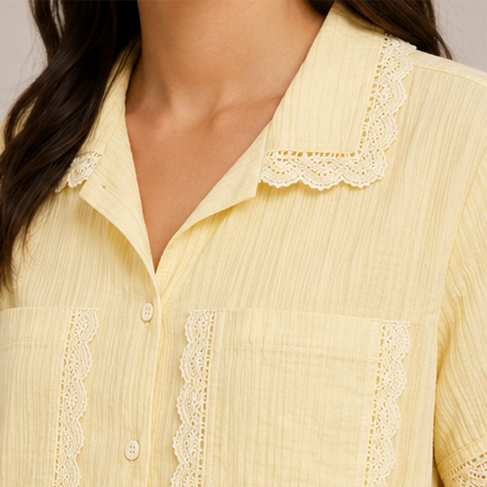 Butter Yellow Lace Co-ord Set