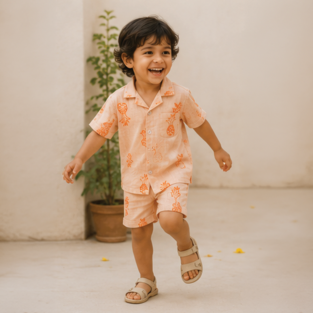 Peach Pineapple Co-ord Set