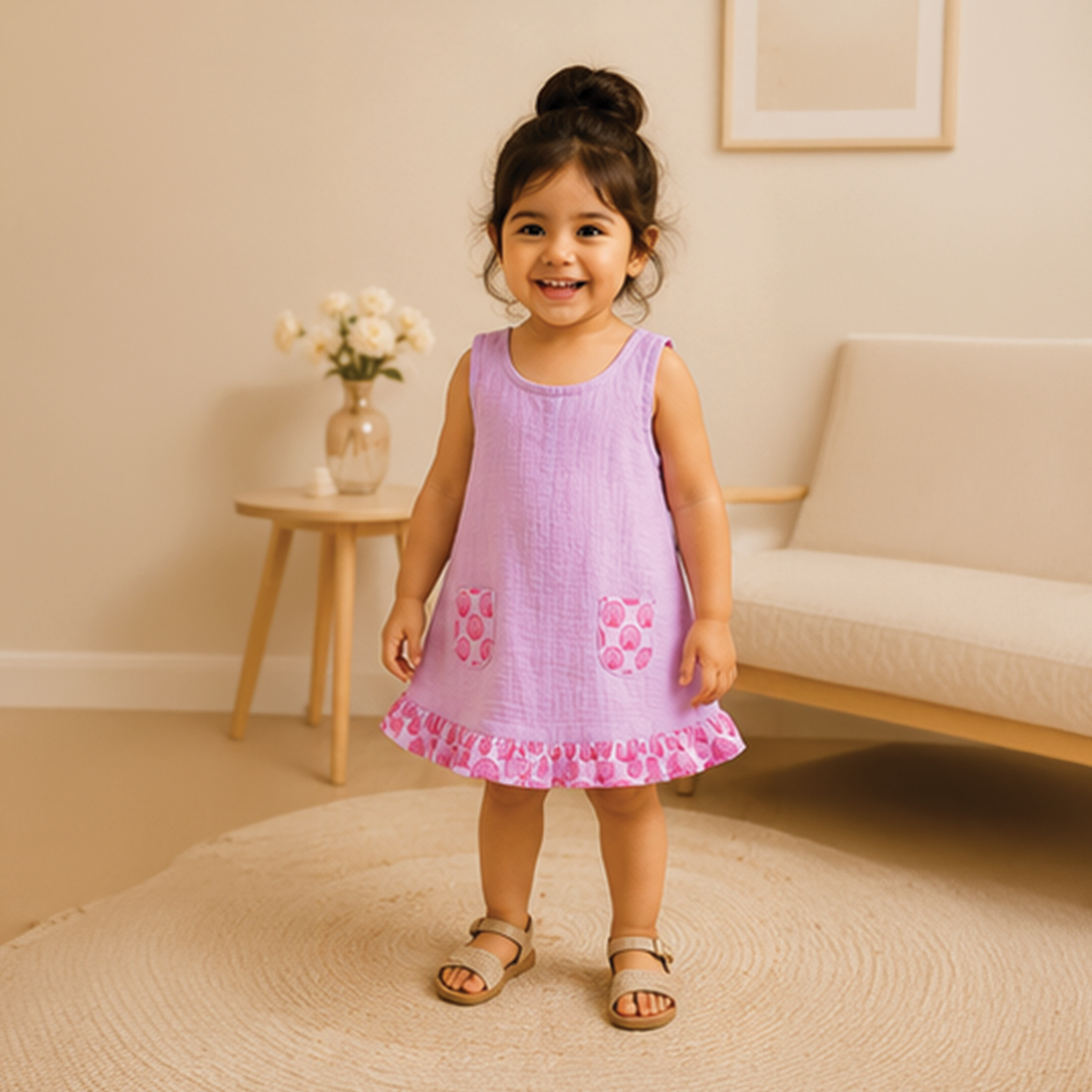 Lilac Seashell Pocket Dress