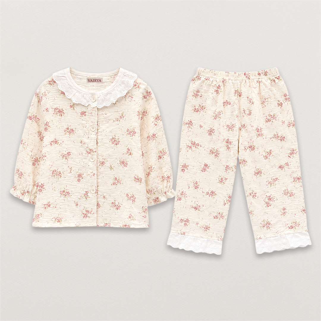 Vintage Rose Lace Pajama Set