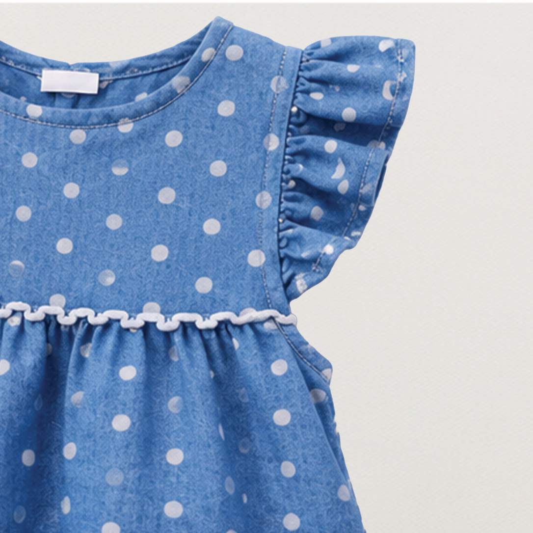 Polka Dot Denim Dress