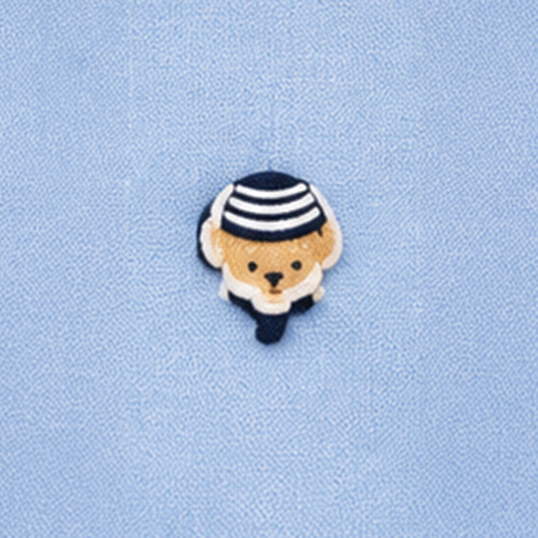 Sky Blue Mandarin Collar Shirt