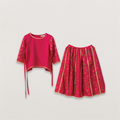 Pink Full Sleeves Lehenga Set