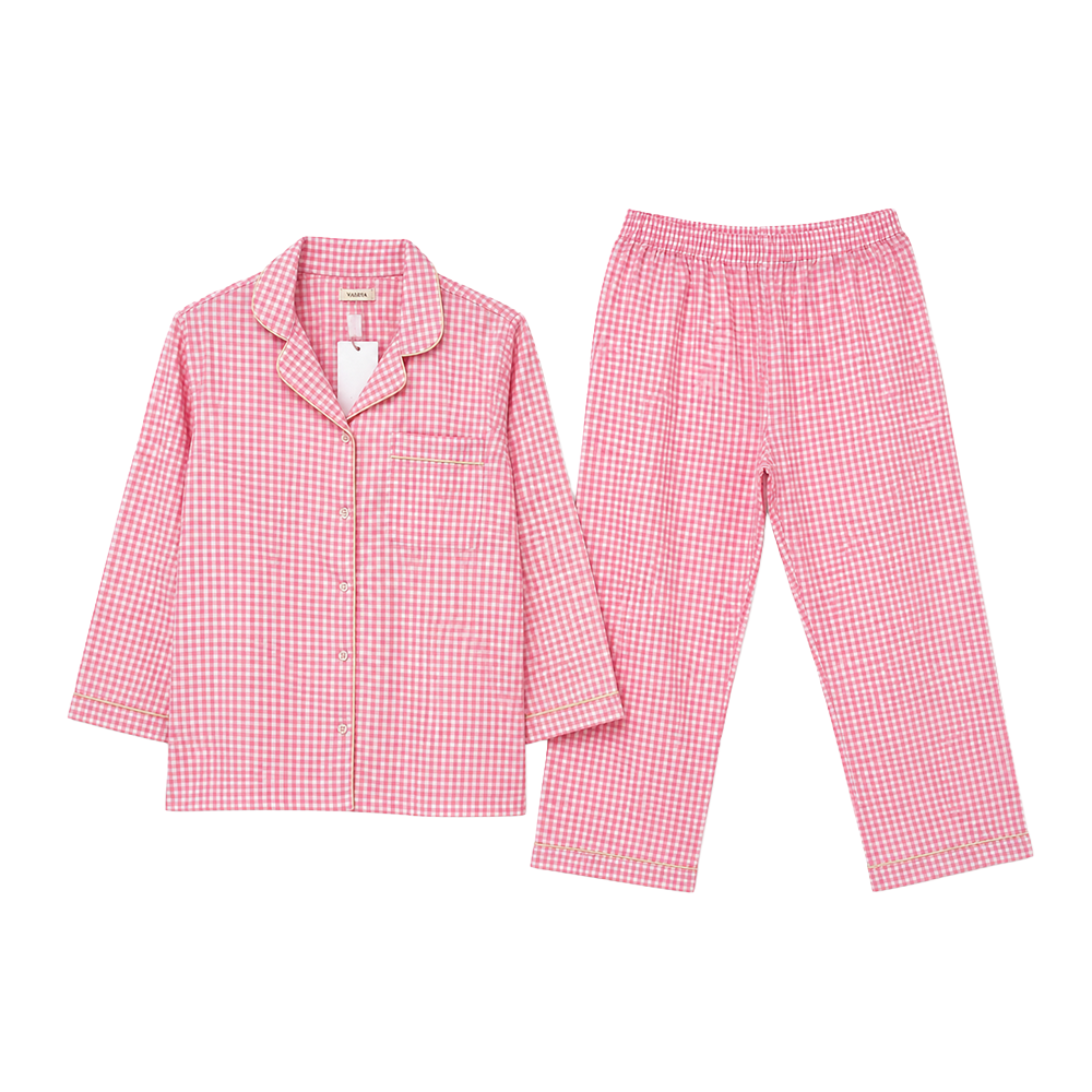 Pink Gingham Pajama Set