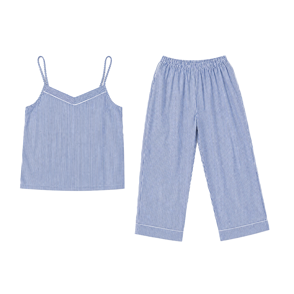 Blue Stripe Cami Lounge Set