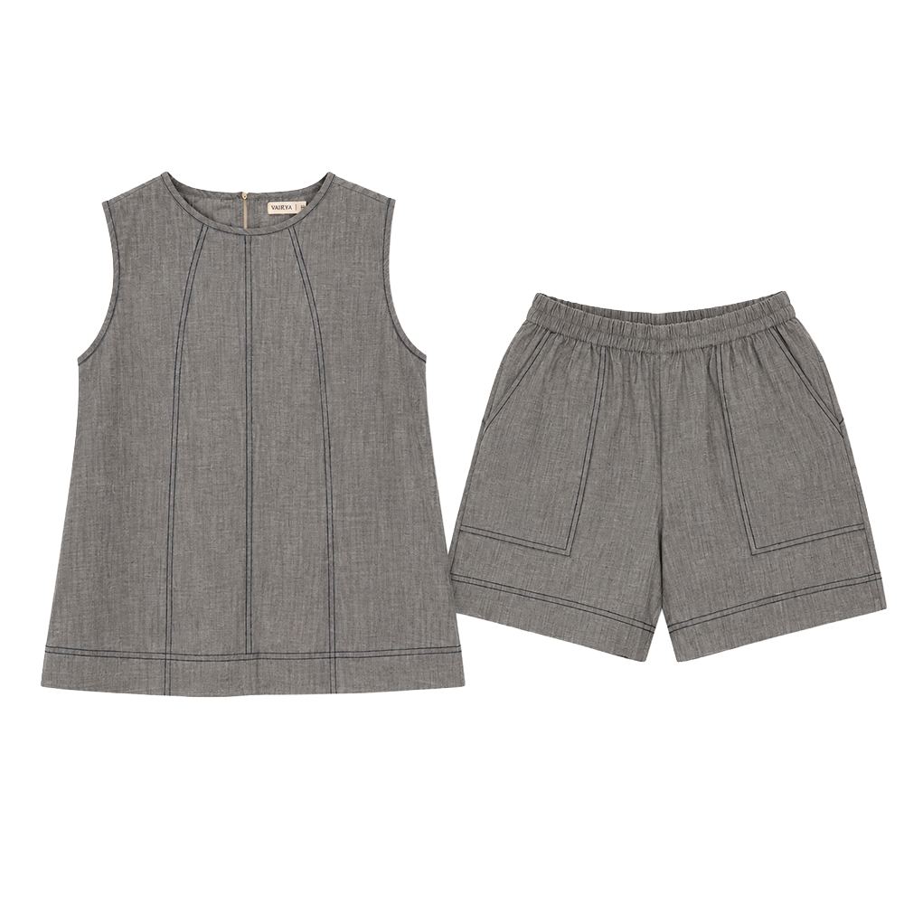 Grey Sleeveless Co-ord Set