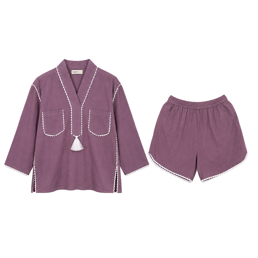 Mauve Tassel Lounge Set